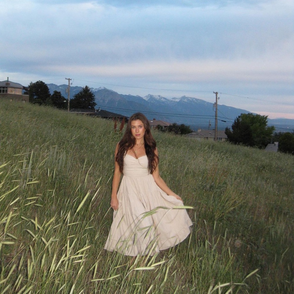 Meshki Cream Midi Dress